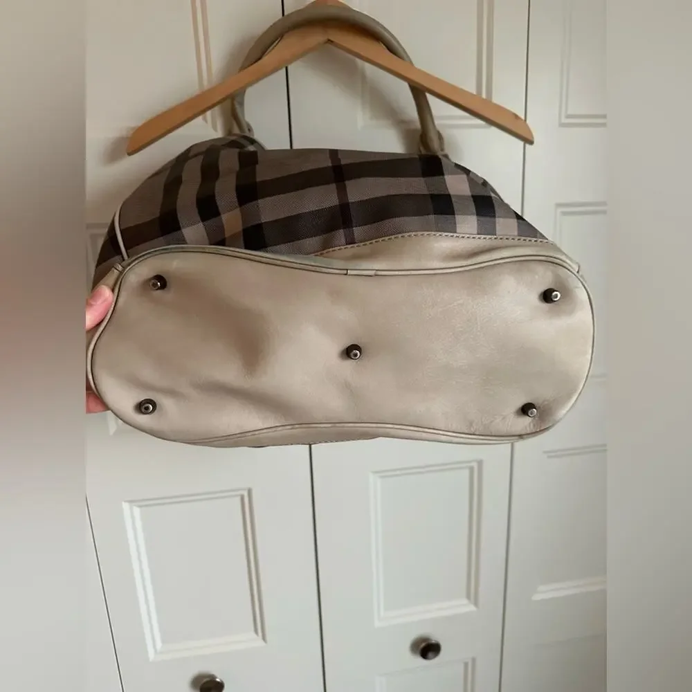 Burberry Smoked Check Medium Walden Belted Hobo Handbag